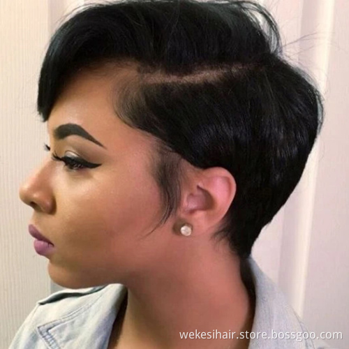 Hot Beauty 13x4 Lace Front Pixie Cut Short Curly Bob Wig Preplucked Brazilian Remy Human Hair Extensions Wigs For Black Women